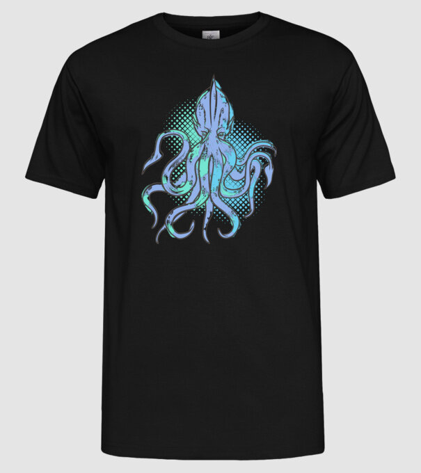 Cthulhu Caracatiță model negru pe tricou