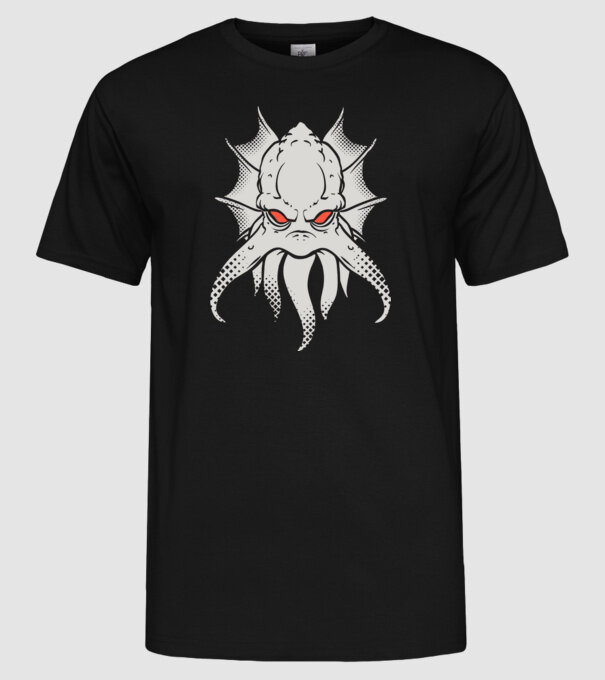 Cap de caracatiță model negru pe tricou