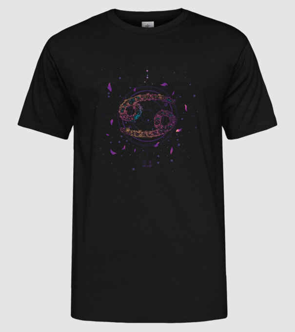 Cancer Zodiac model negru pe tricou