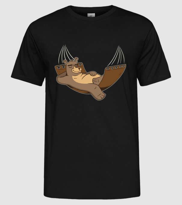Urs Relax model negru pe tricou