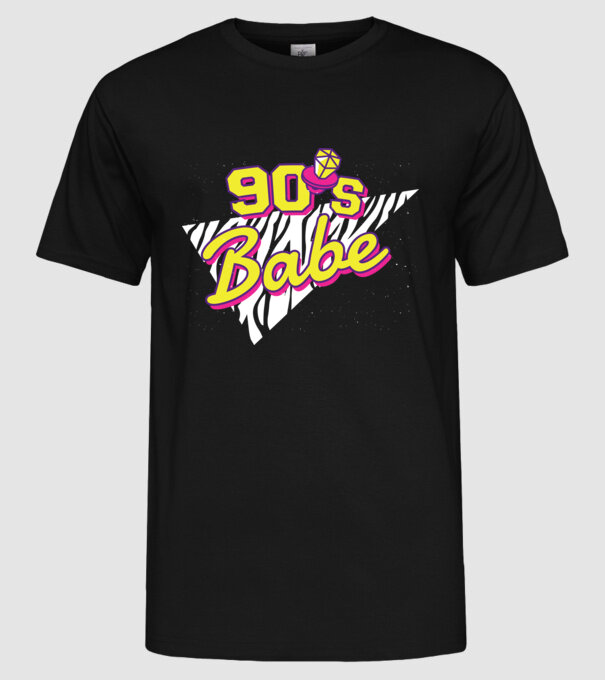 Retro 90s Babe model negru pe tricou