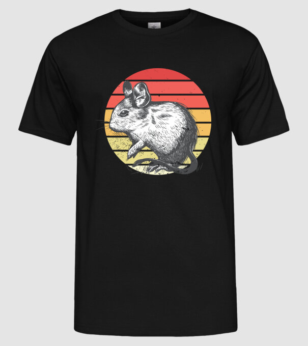 Retro Degu model negru pe tricou