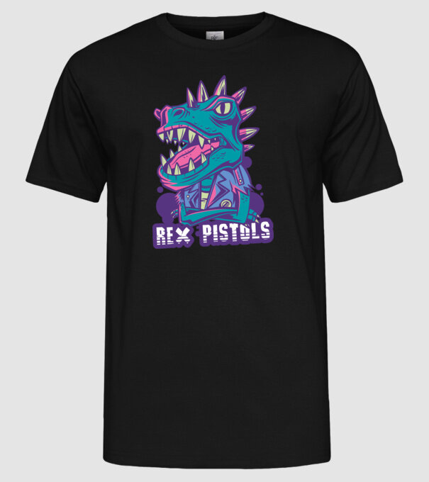Rex Pistols model negru pe tricou
