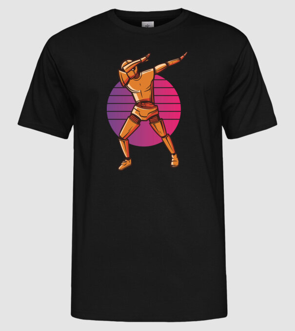 Robot DAB model negru pe tricou