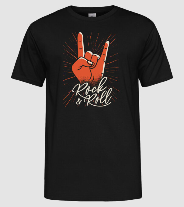Rock and Roll model negru pe tricou