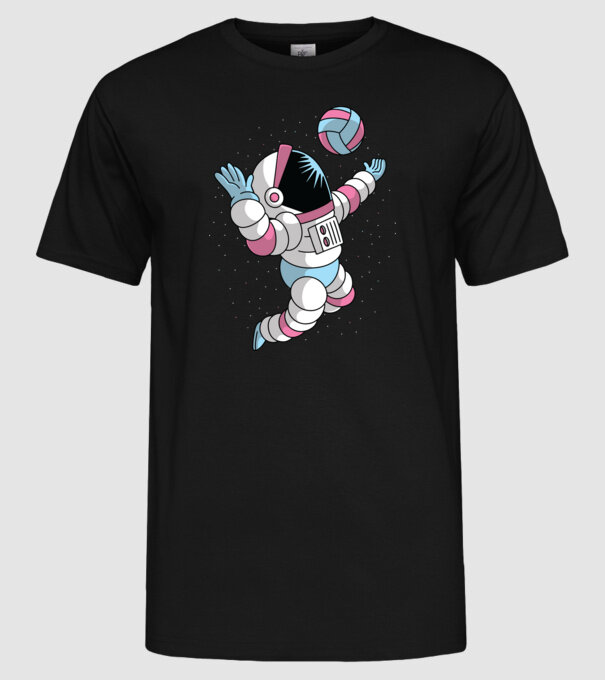 Astronaut voleibalist model negru pe tricou