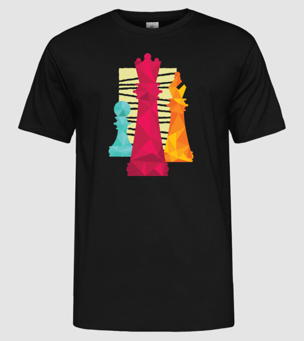 Piese Șah model negru pe tricou
