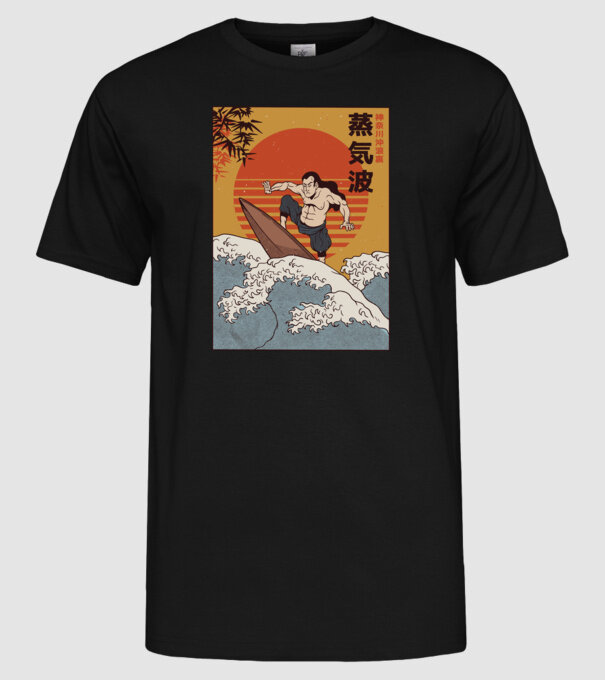 Samurai Surf model negru pe tricou