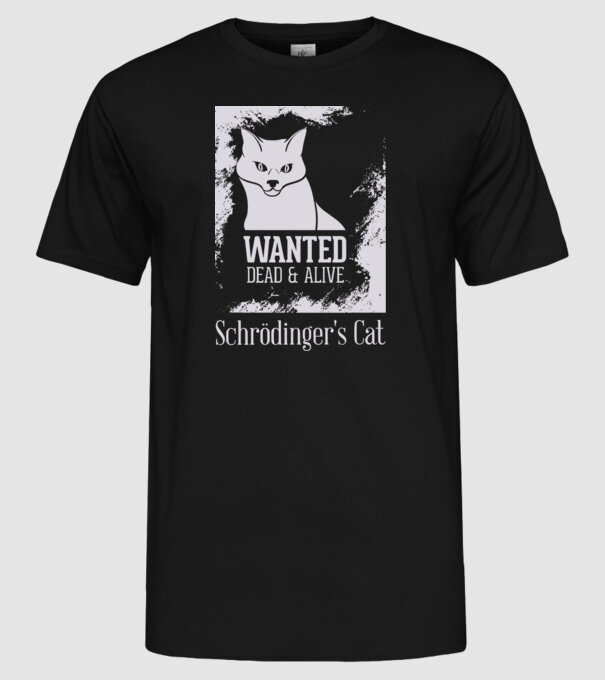 Schrödingers Cat - Dead or Alive model negru pe tricou