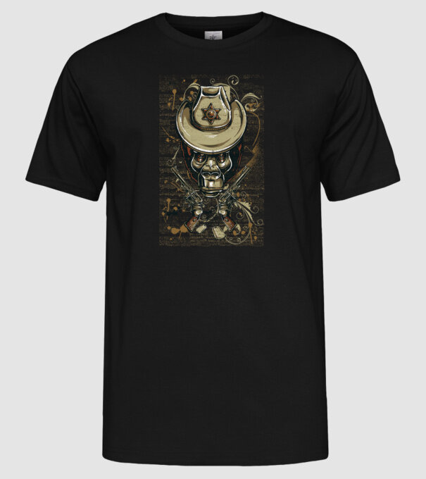 Șerif Maimuță model negru pe tricou
