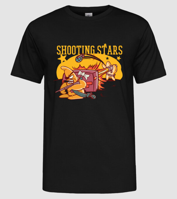 Shooting Stars model negru pe tricou