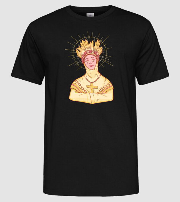 Sfânt lăcrimând model negru pe tricou