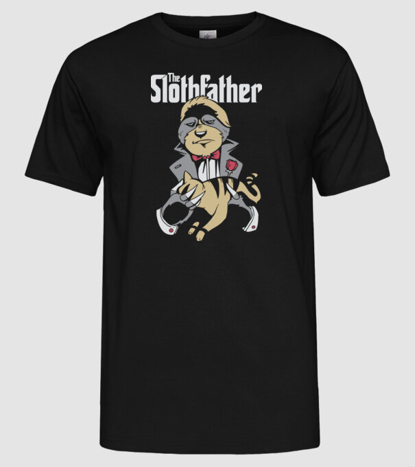 Slothfather - Naș Leneș model negru pe tricou