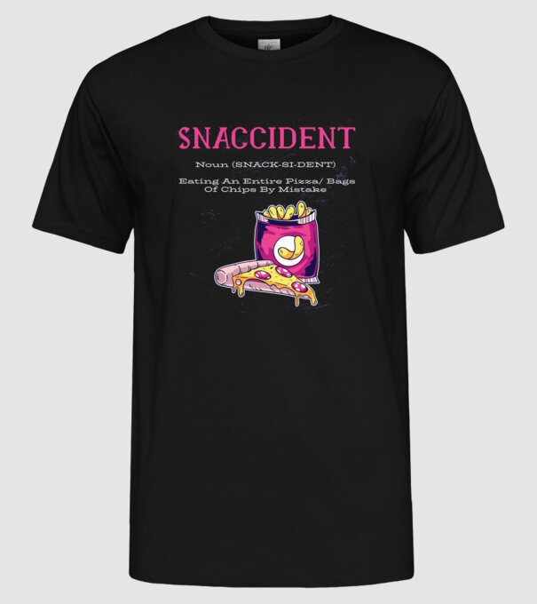 Snaccident model negru pe tricou