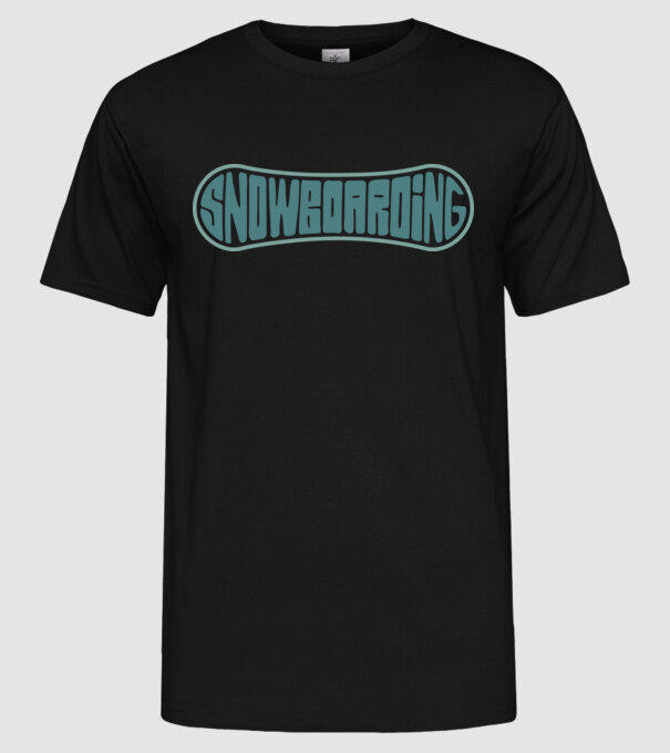 Snowboarding model negru pe tricou