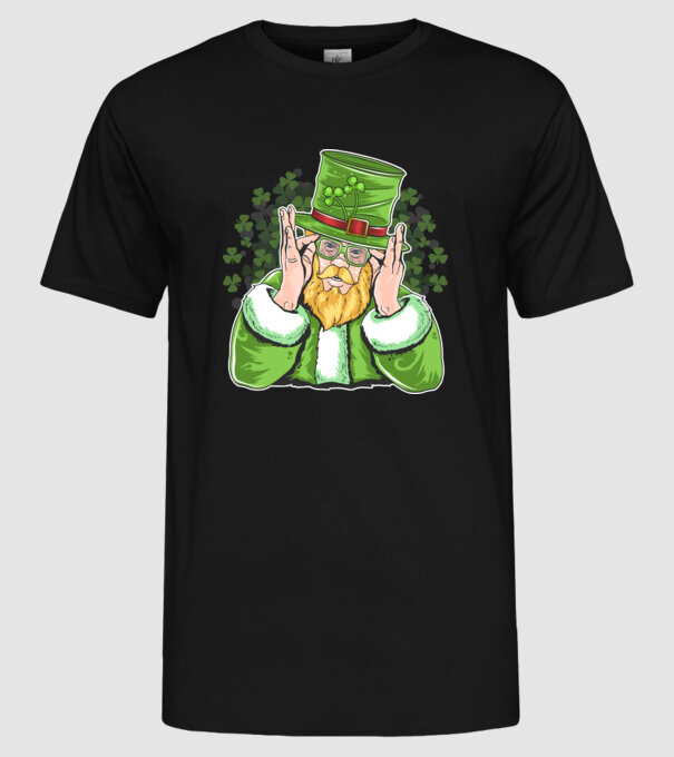 Sfântul Patrick Barbă irlandeză model negru pe tricou