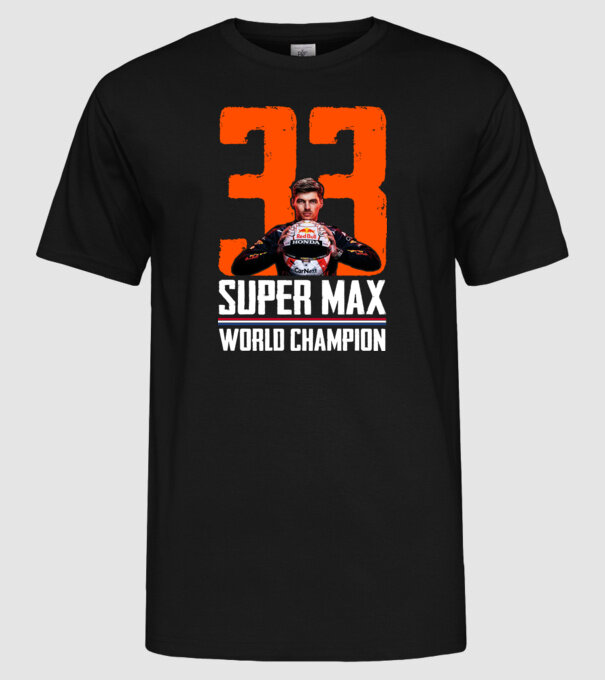 Super Max Formula 1 World Champion model negru pe tricou