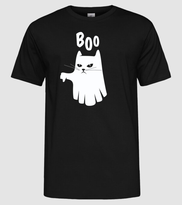 Pisică Fantomă model negru pe tricou