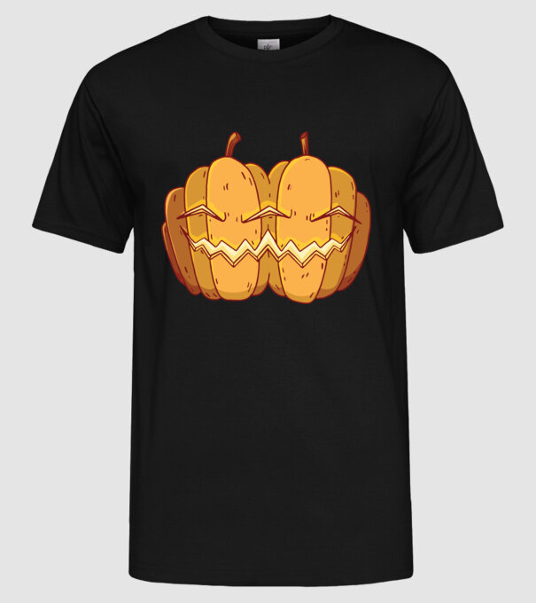 Dovleci siamezi de Halloween model negru pe tricou