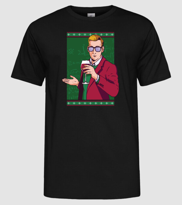 Profesor cu vin model negru pe tricou