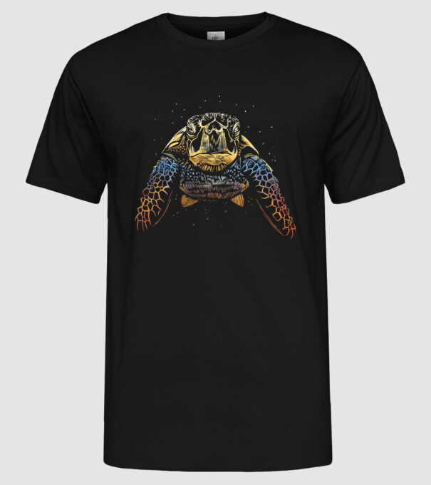 Broască țestoasă model negru pe tricou