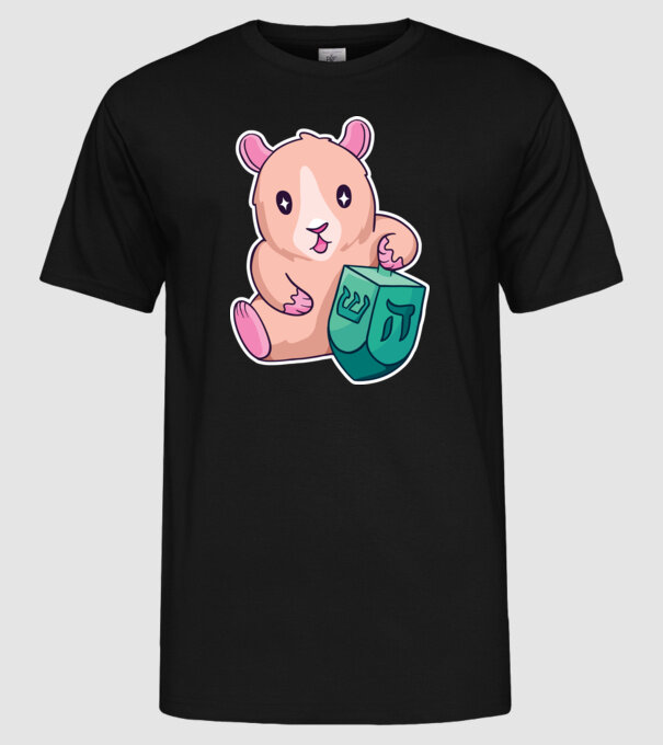 Porcușor de Guineea model negru pe tricou