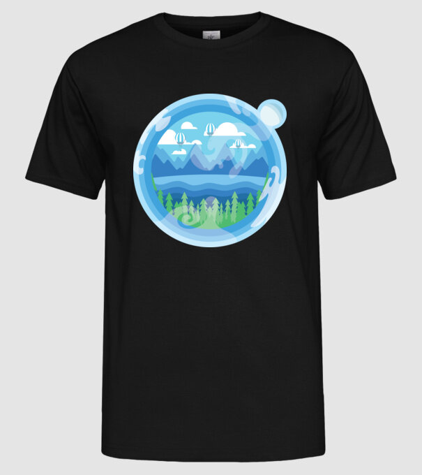 Natură model negru pe tricou