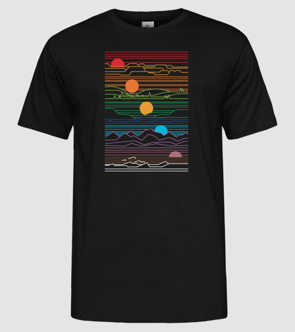 Linii Natură model negru pe tricou