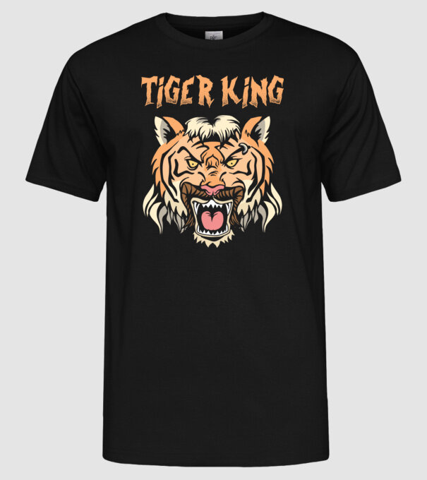 Tiger King model negru pe tricou
