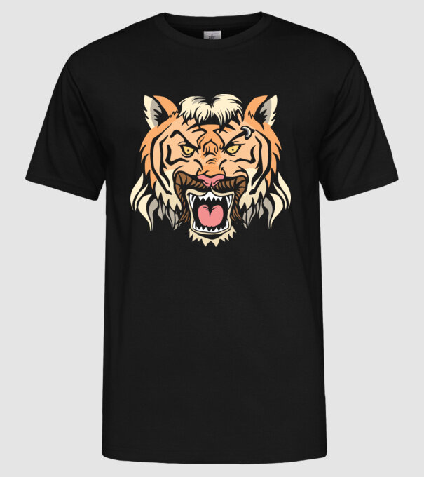 Tiger King Tigru model negru pe tricou