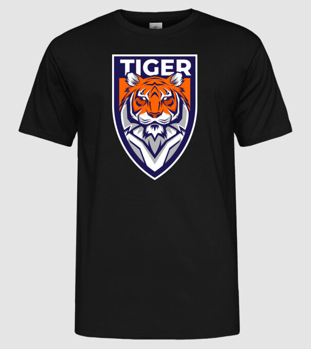 Stemă Tigru model negru pe tricou