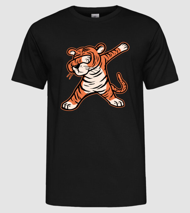 Tigru DAB model negru pe tricou