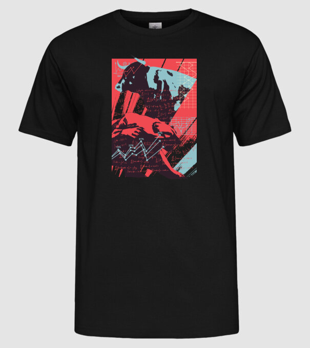 Bursa de Valori Taur vs Urs model negru pe tricou