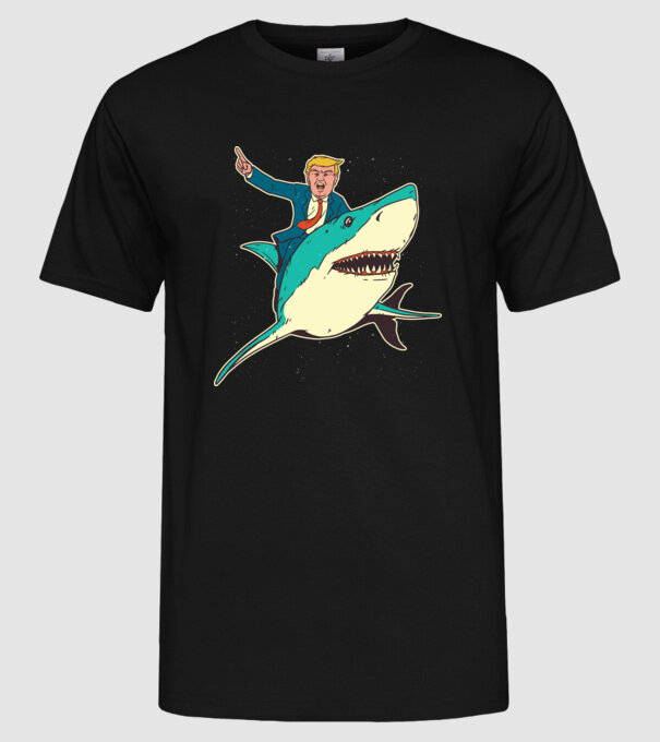 Trump Rechin model negru pe tricou