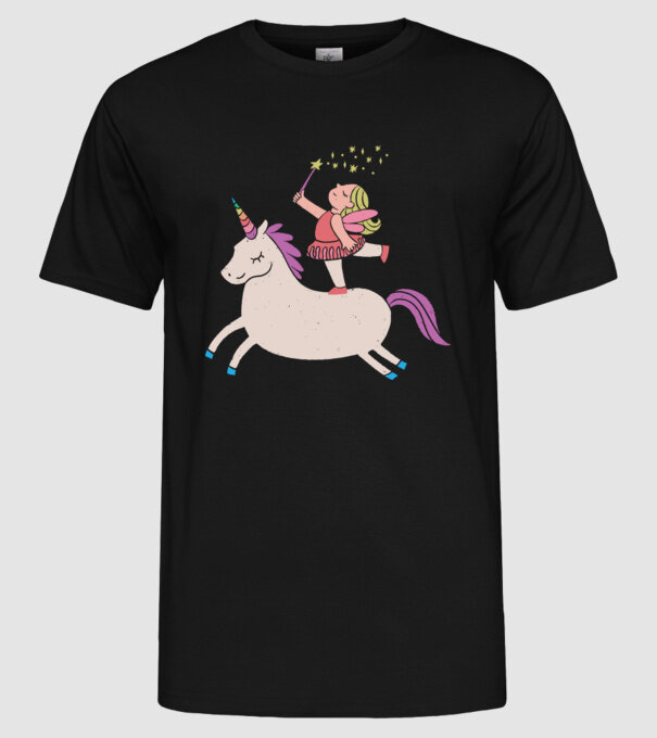 Zână Unicorn model negru pe tricou