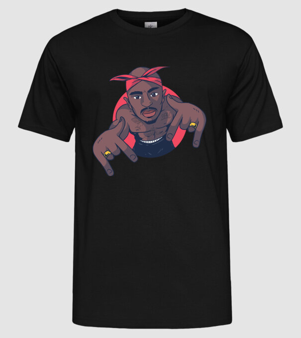Tupac Shakur Rap model negru pe tricou