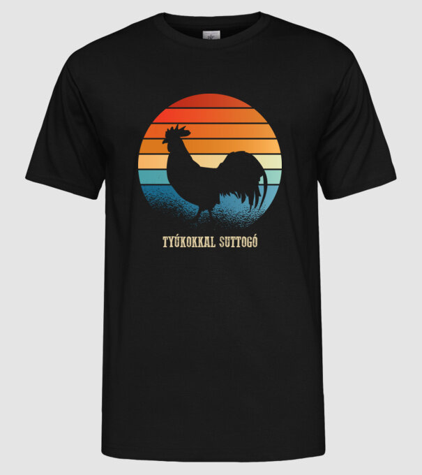 șoptind cu găinile model negru pe tricou