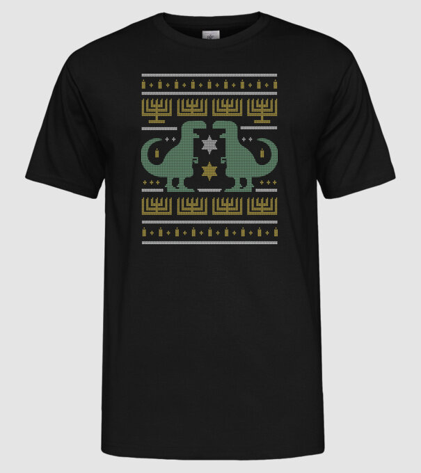 Dinozaur Pulover urât model negru pe tricou