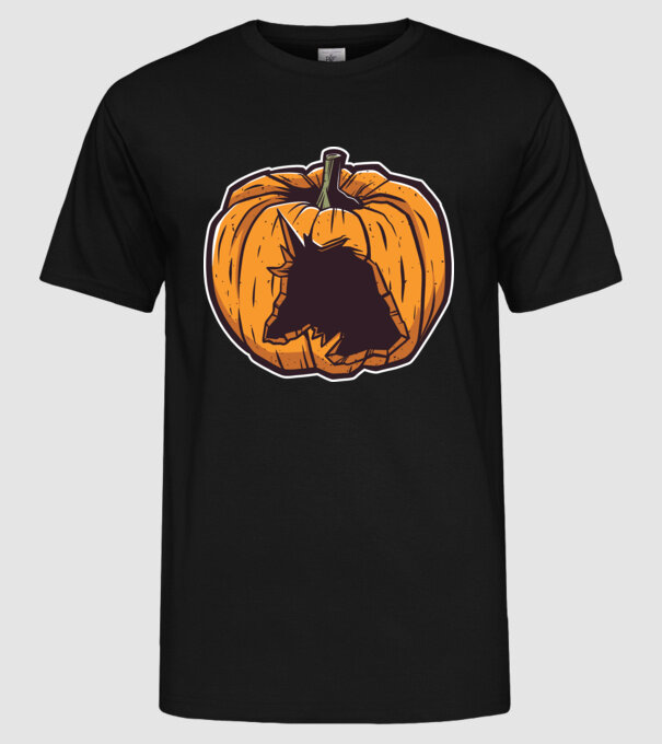 Dovleac de Halloween Unicorn model negru pe tricou