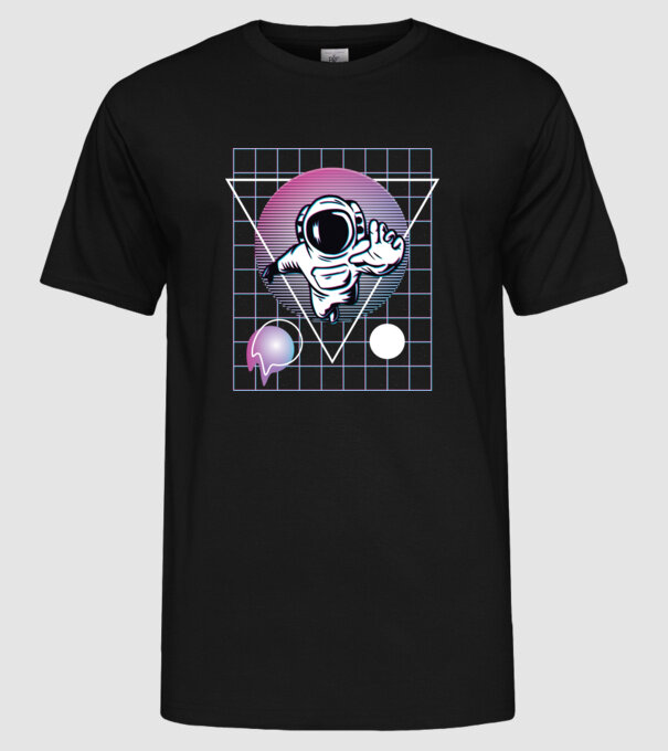 Astronaut Abstract model negru pe tricou