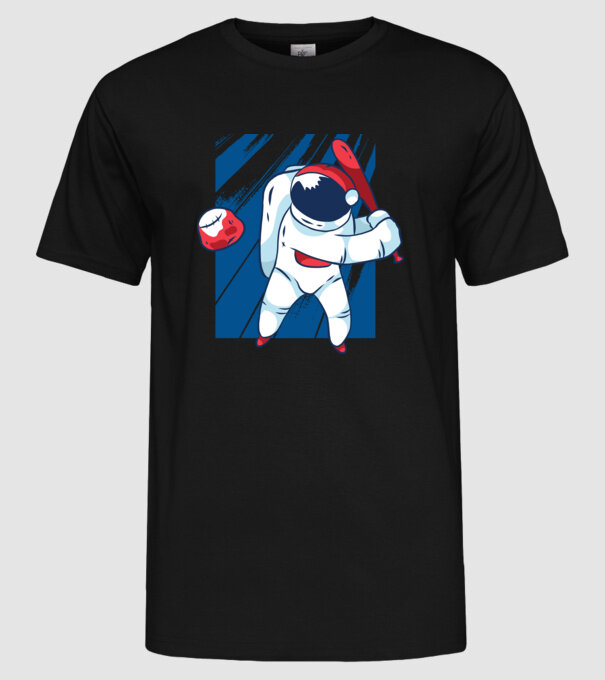 Baseball Astronaut model negru pe tricou