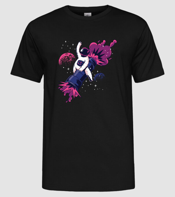 Astronaut Bazooka Rodeo model negru pe tricou