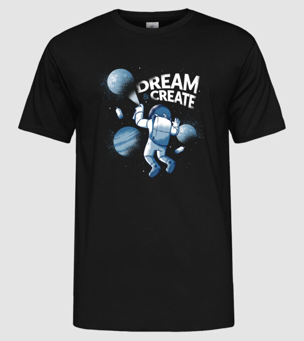 Graffiti Astronaut model negru pe tricou