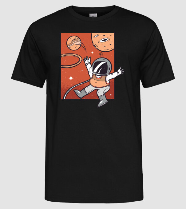 Astronaut Baschetbalist model negru pe tricou