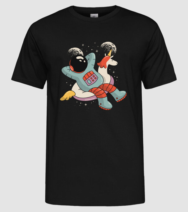 Odihnă Astronaut model negru pe tricou