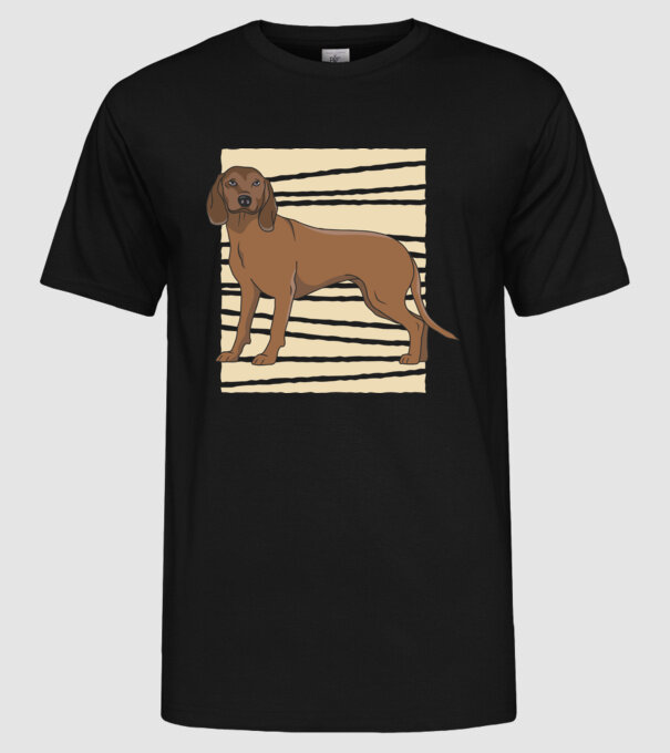 Câine de vânătoare model negru pe tricou