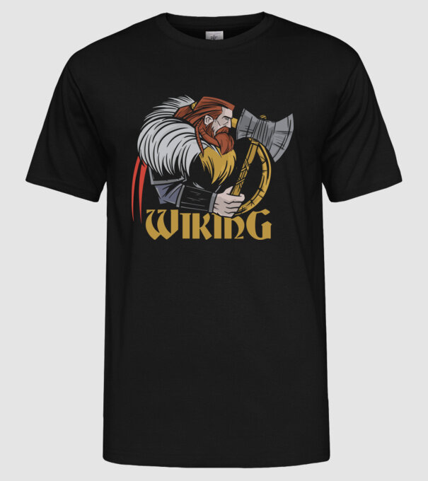 Viking model negru pe tricou