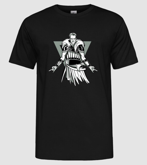 Războinic Viking model negru pe tricou