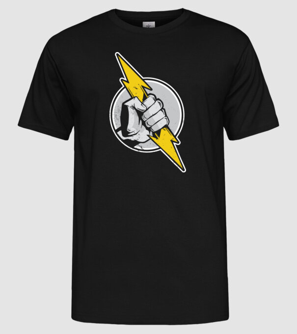 Tricou Electrician model negru pe tricou