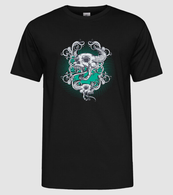 Vintage Craniu model negru pe tricou